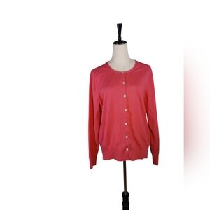 Lands End 2 Piece Pink Cardigan And Pullover Set